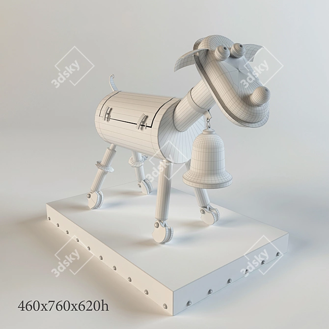 Graceful Goat. Elegant Decorative Sculpture 3D model image 2