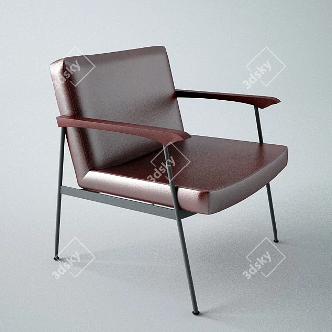 Leather Armchair: Stylish and Comfortable 3D model image 1