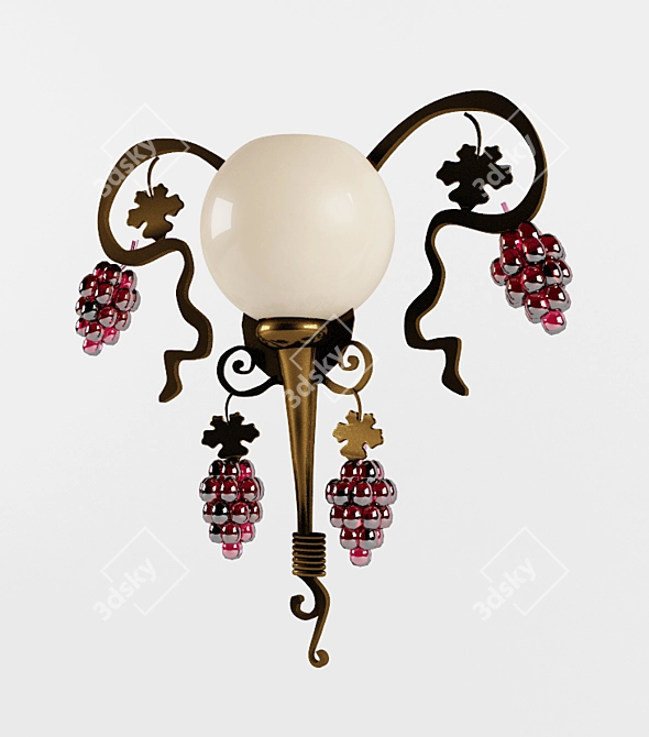 Handmade Wrought Iron Sconce 3D model image 1