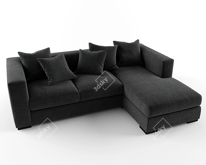 Modern Compact Sofa: Stylish and Comfortable 3D model image 1