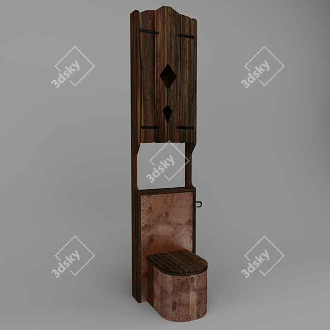 Title: Rustic Wood Toilet 3D model image 1