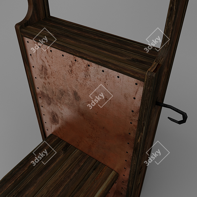 Title: Rustic Wood Toilet 3D model image 2