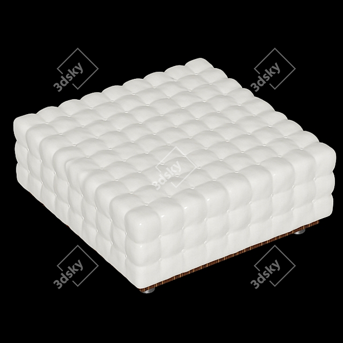 Stylish Quilted Pouf 3D model image 1