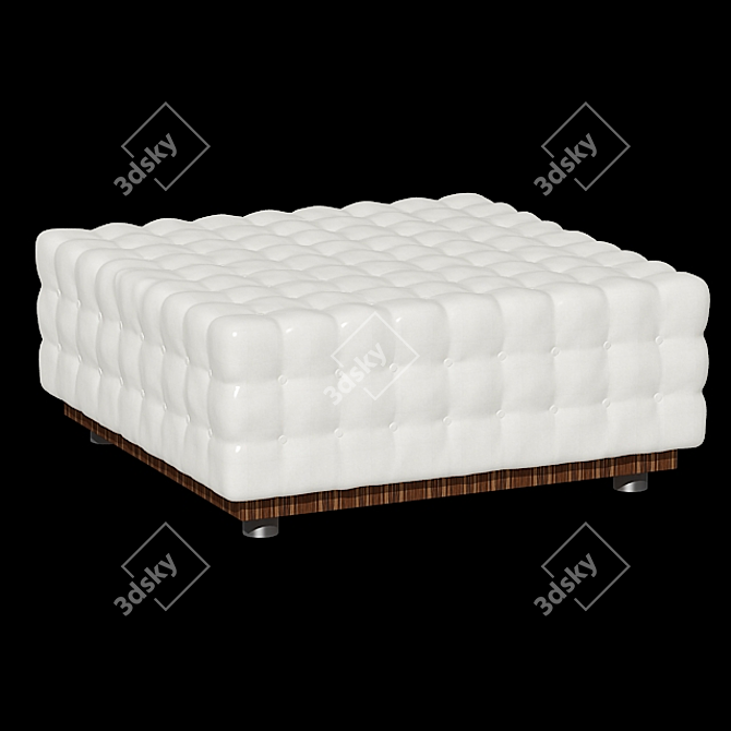 Stylish Quilted Pouf 3D model image 2