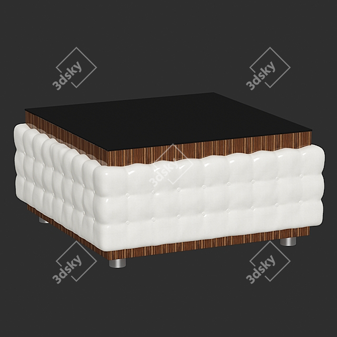 Elegant Tufted Coffee Table 3D model image 1