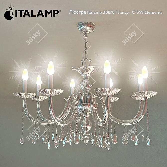 Elegant Italamp Chandelier - Sirius 3D model image 1