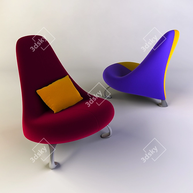 Modern Designer Armchair 3D model image 1