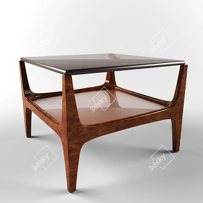 Mahogany Two Tier Low Table 3D model image 1