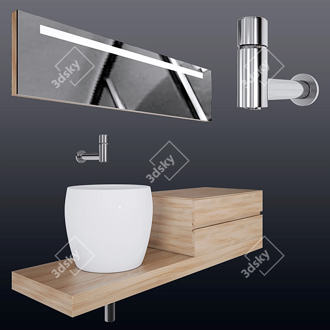 Laufen Il Bagno Washbasin Set 3D model image 3