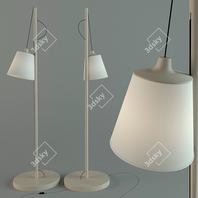 Minimalist Nordic Pull Lamp 3D model image 1