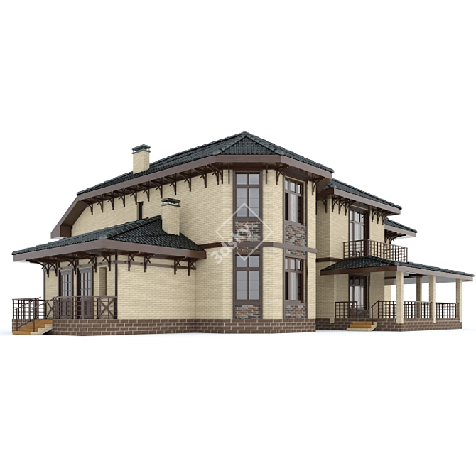Stone Mansion 3D model image 1
