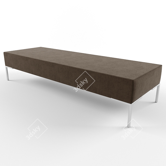 Elegant Wooden Bench 3D model image 1