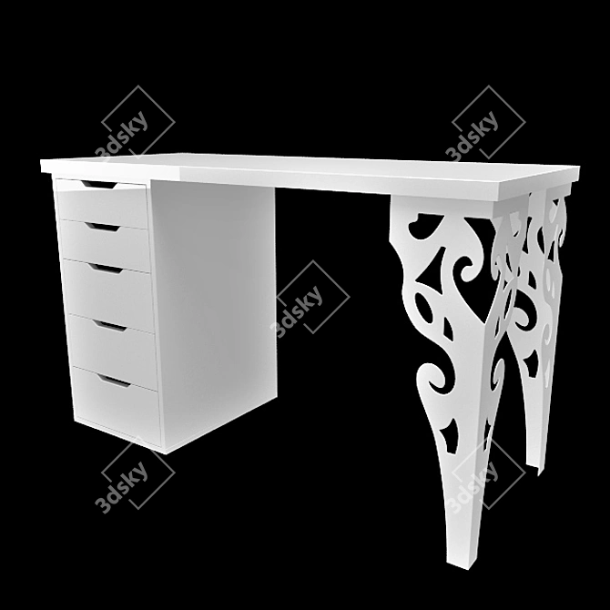 IKEA Tubman Desk with Decorative Legs 3D model image 1