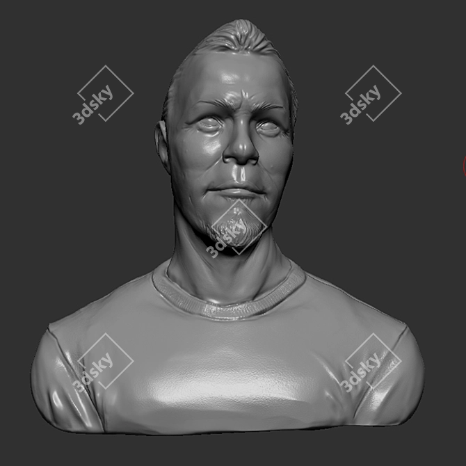 Metallica's James Hetfield Bust: Handcrafted Masterpiece 3D model image 1