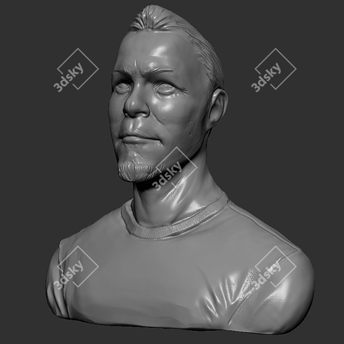 Metallica's James Hetfield Bust: Handcrafted Masterpiece 3D model image 2