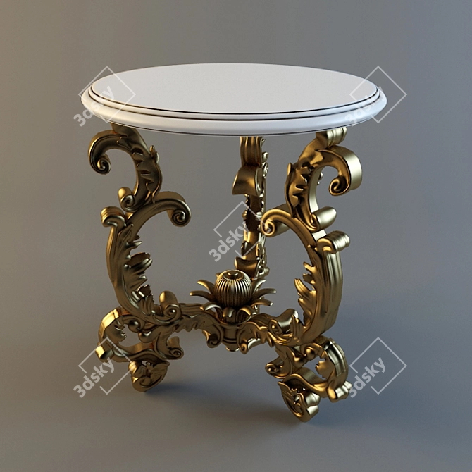 Elegant Round Table Stand 3D model image 1