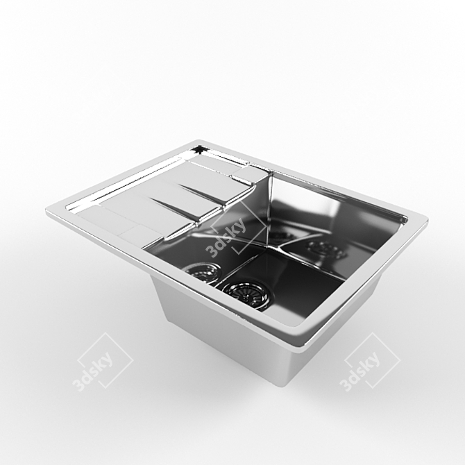 Kitchen Sink with Wing 3D model image 1