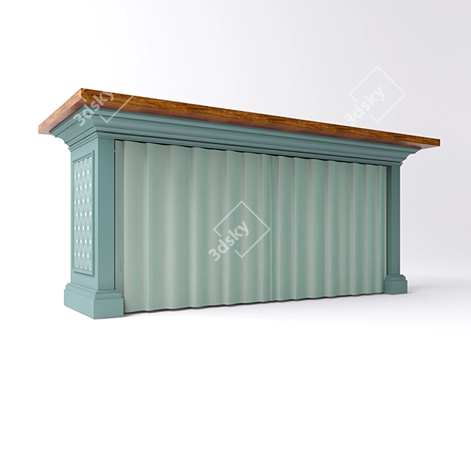 Title: Narrow Half-Barn Table 3D model image 1