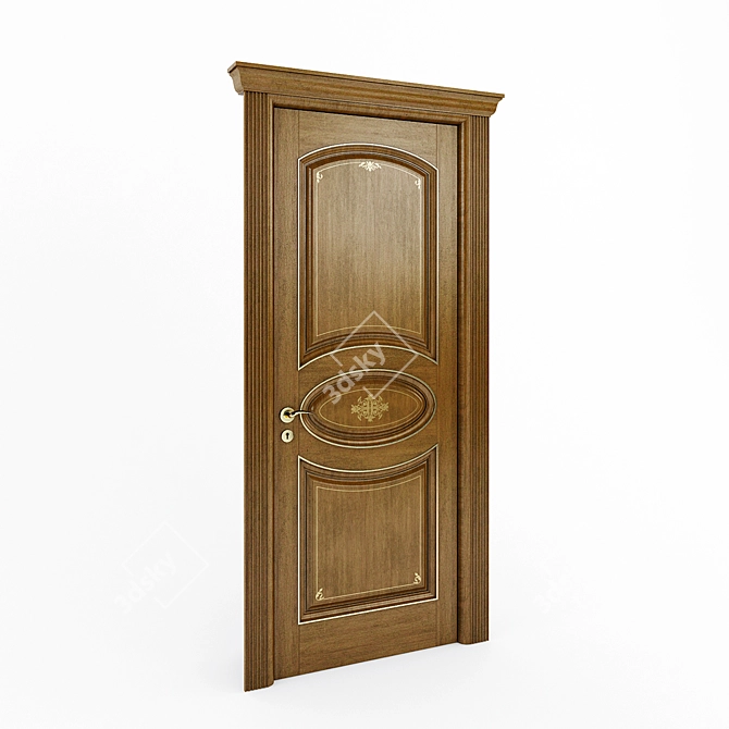 Modern Union Flexo Interior Door 3D model image 1