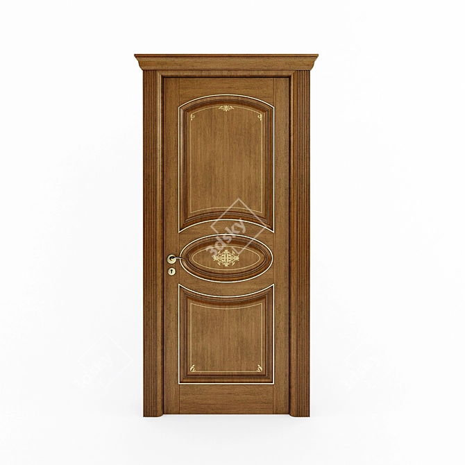 Modern Union Flexo Interior Door 3D model image 2