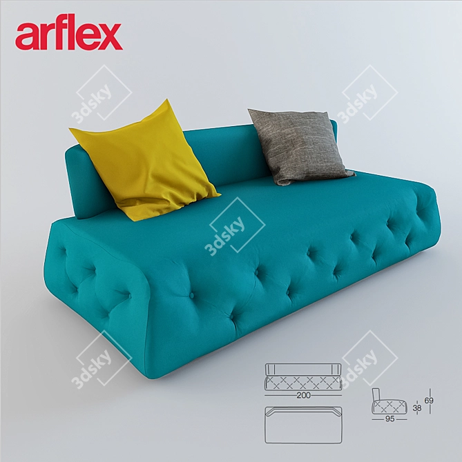 Modern masterpiece: DANDY Sofa by Arflex 3D model image 1