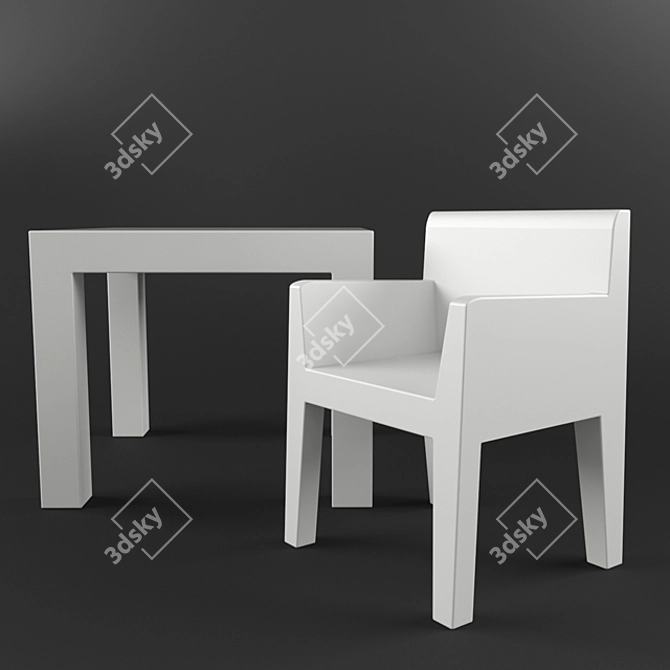 Vondom Jut Outdoor Chair & Table - Stylish and Functional 3D model image 1