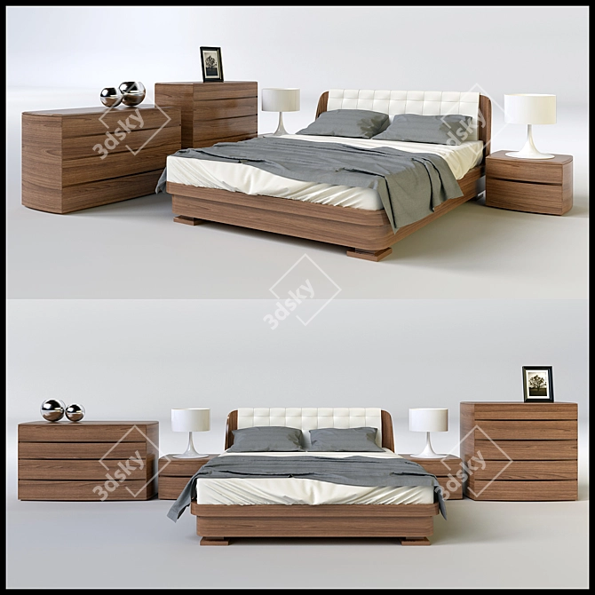 Italian Notte Bedroom Set by Napol 3D model image 1