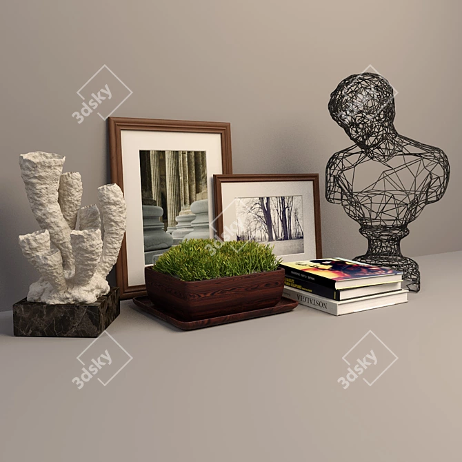 Poly Coral Decor Set 3D model image 1