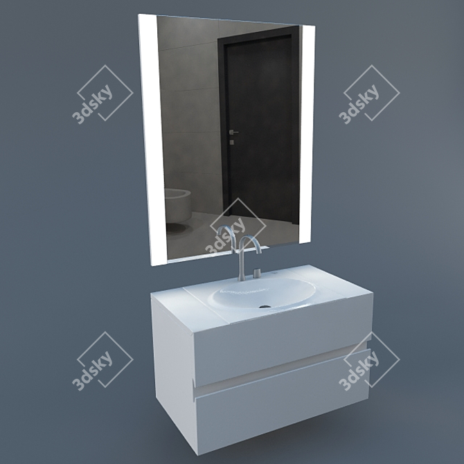 Elegant Armani Roca Washbasin 3D model image 1