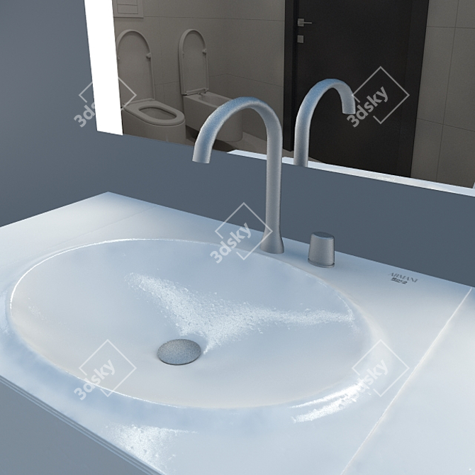 Elegant Armani Roca Washbasin 3D model image 2