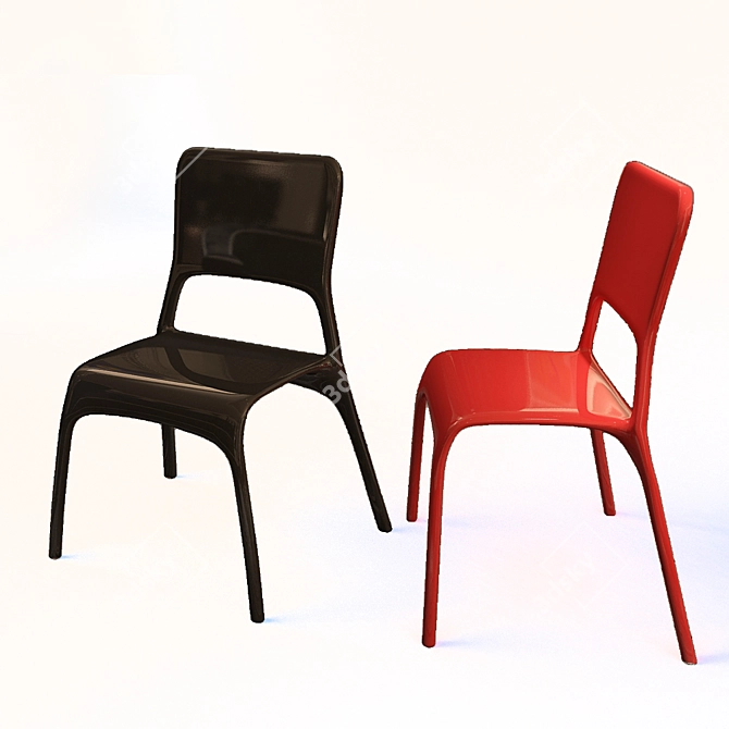 Comfy Plastic Chair - Sleek & Sturdy Design 3D model image 1