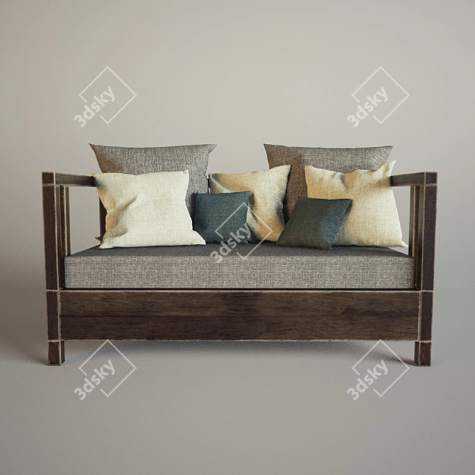 Velvet Stylish Cushions 3D model image 2