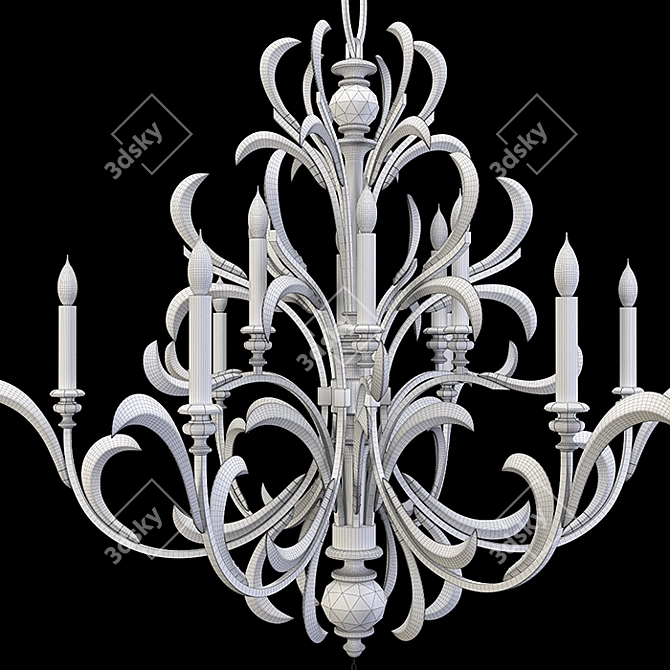 Elegant Fine Art Chandelier 3D model image 5