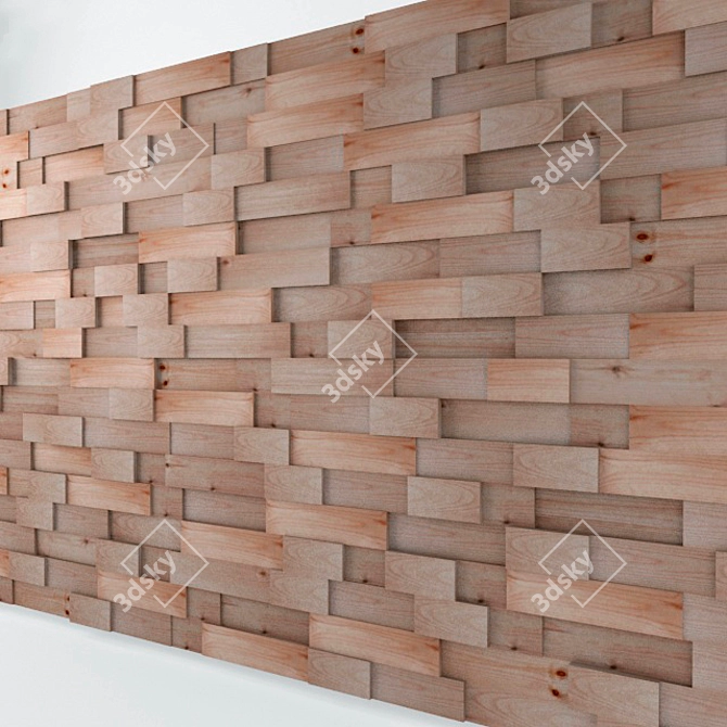 Decorative Wooden Wall Panels 3D model image 1
