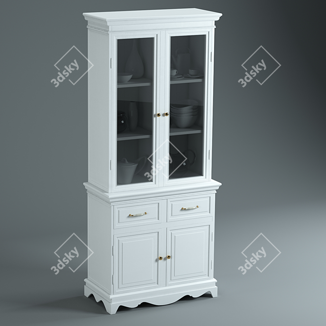 Title: Elegant Pottery Barn Sideboard 3D model image 1