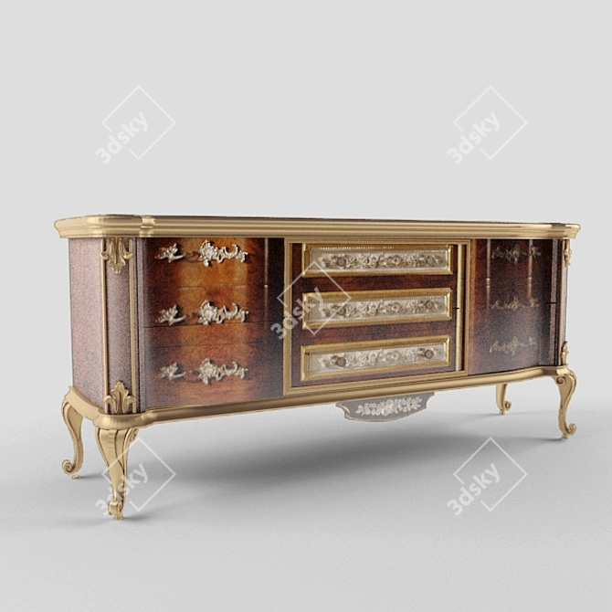 Spacious Jumbo Dresser 3D model image 1