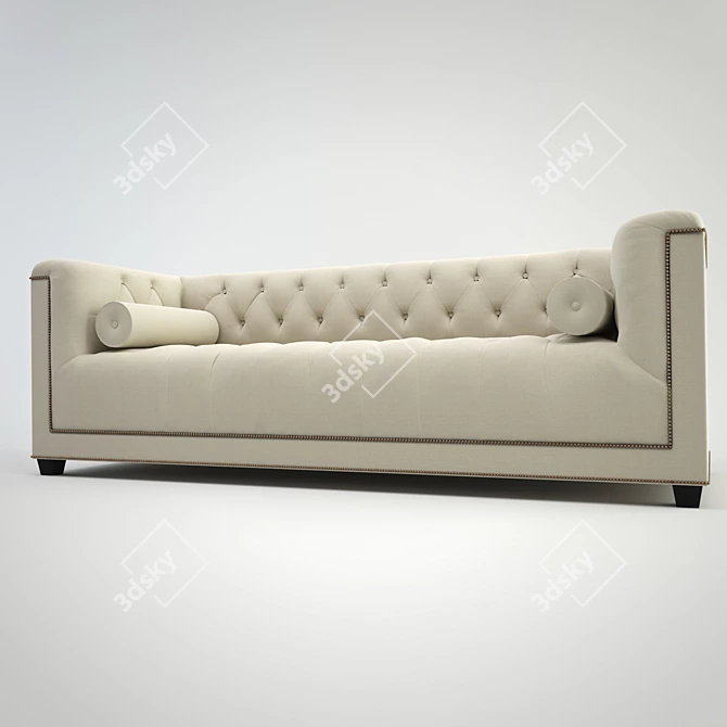 Elegant Panama-Finished Davidoff Sofa 3D model image 1