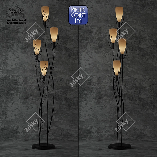 Elegant El Dorado Uplight Floor Lamp 3D model image 1