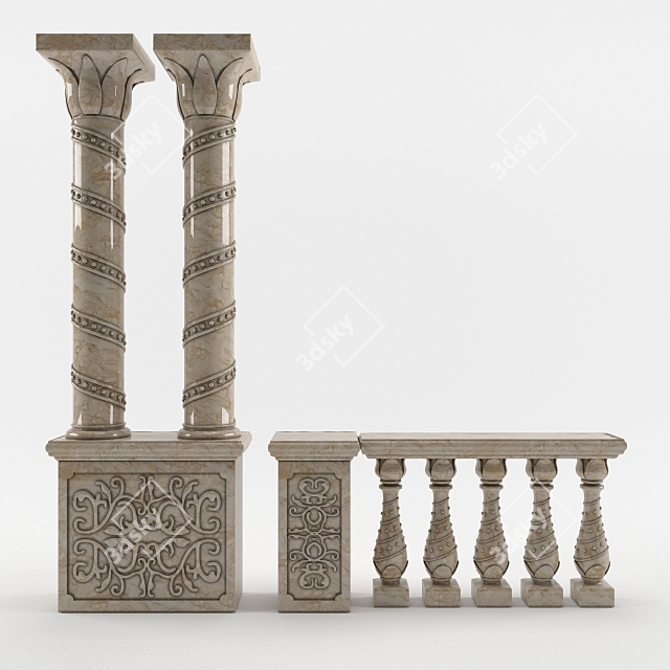 Authentic Replica Column Baluster Cupboard 3D model image 1