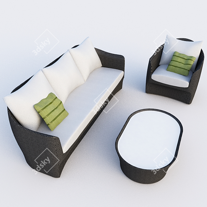 Outdoor Sofa: Comfort in the Open 3D model image 1