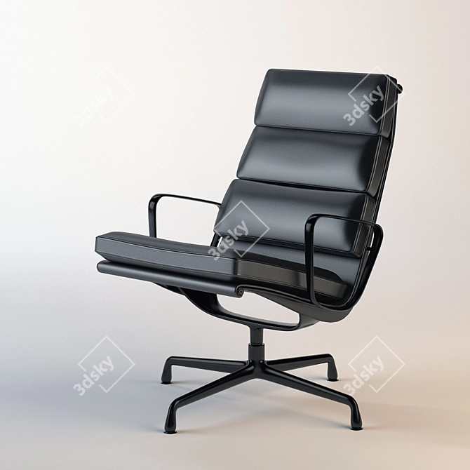 Elegant Eames Aluminium Lounge Chair 3D model image 1