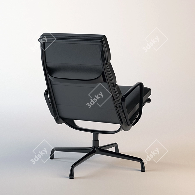 Elegant Eames Aluminium Lounge Chair 3D model image 2