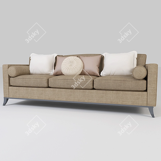 Sleek Living Room Sofa 3D model image 1