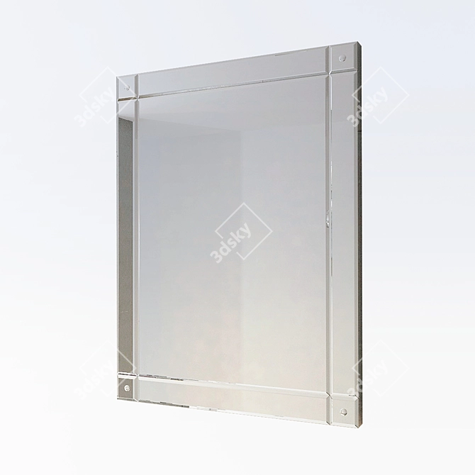 Sleek Reflective Mirror 3D model image 1