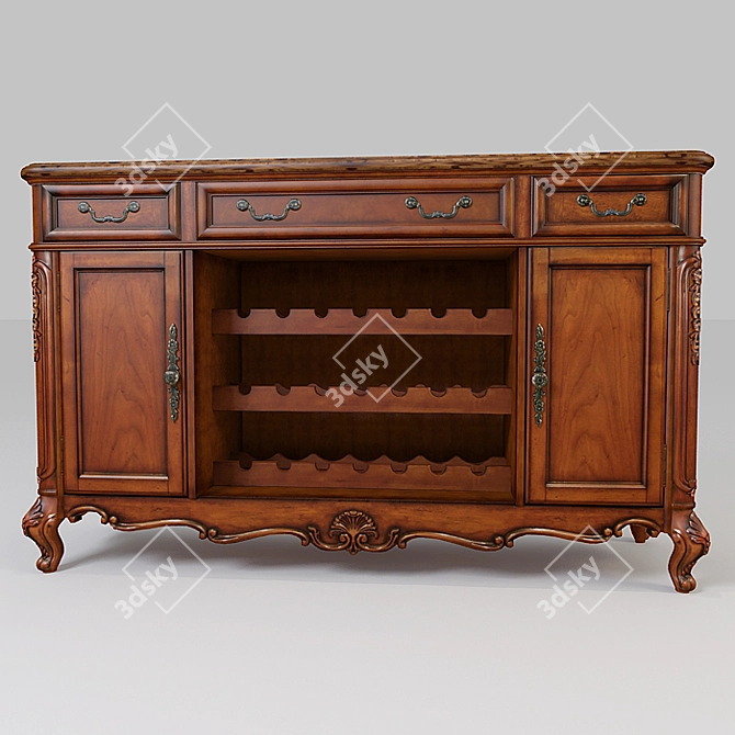 Elegant Vintage Sideboard 3D model image 1