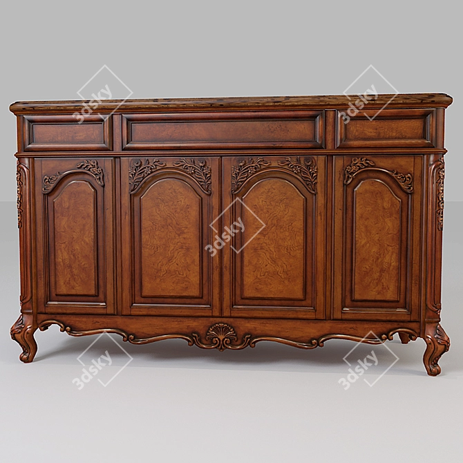 Elegant Vintage Sideboard 3D model image 2