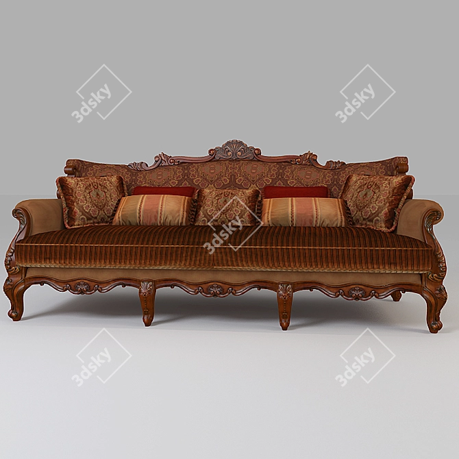 Elegant European Sofa Design 3D model image 1