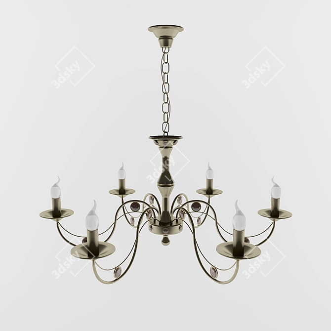 Vintage Bronze Chandelier: Wunderlicht Prague 3D model image 1