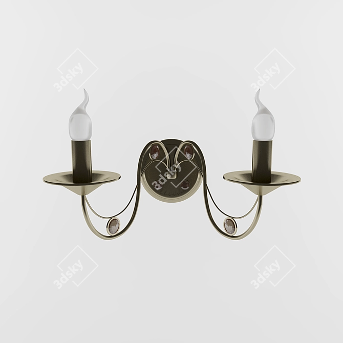 Antique Bronze Prague Sconce 3D model image 1