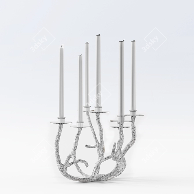 Elegant Manzanita Candelabra 3D model image 2